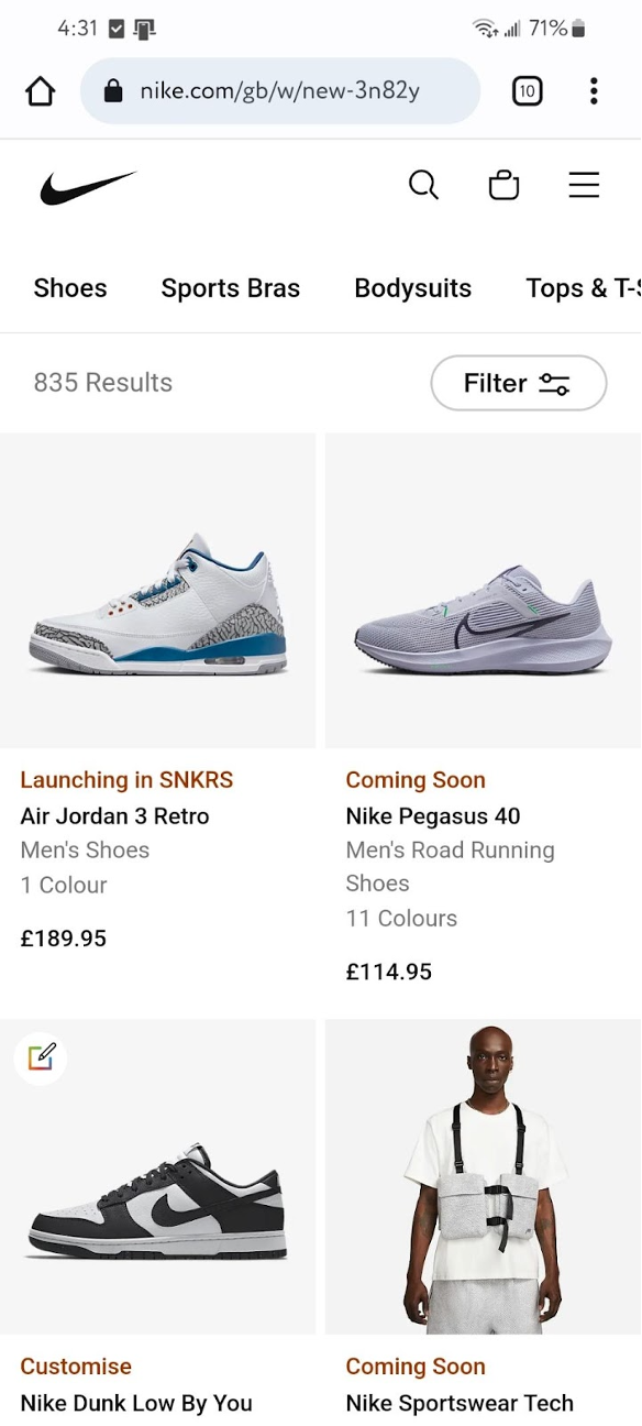 Nike mobile app