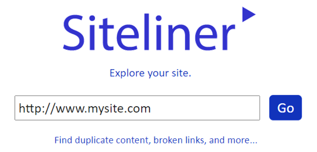 Siteliner homepage