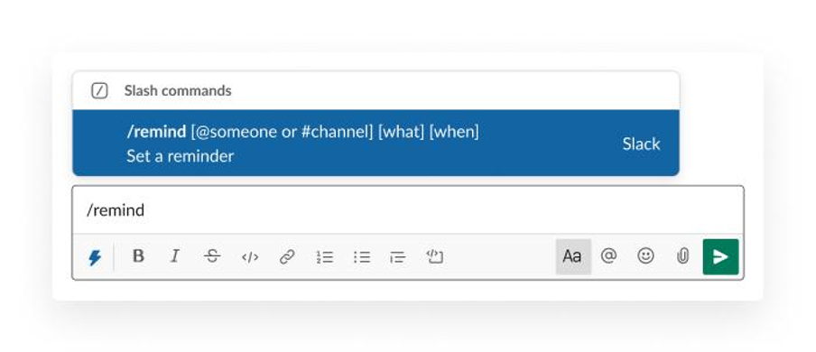 Slack reminders