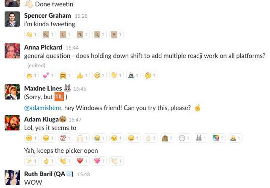 Slack sample chat