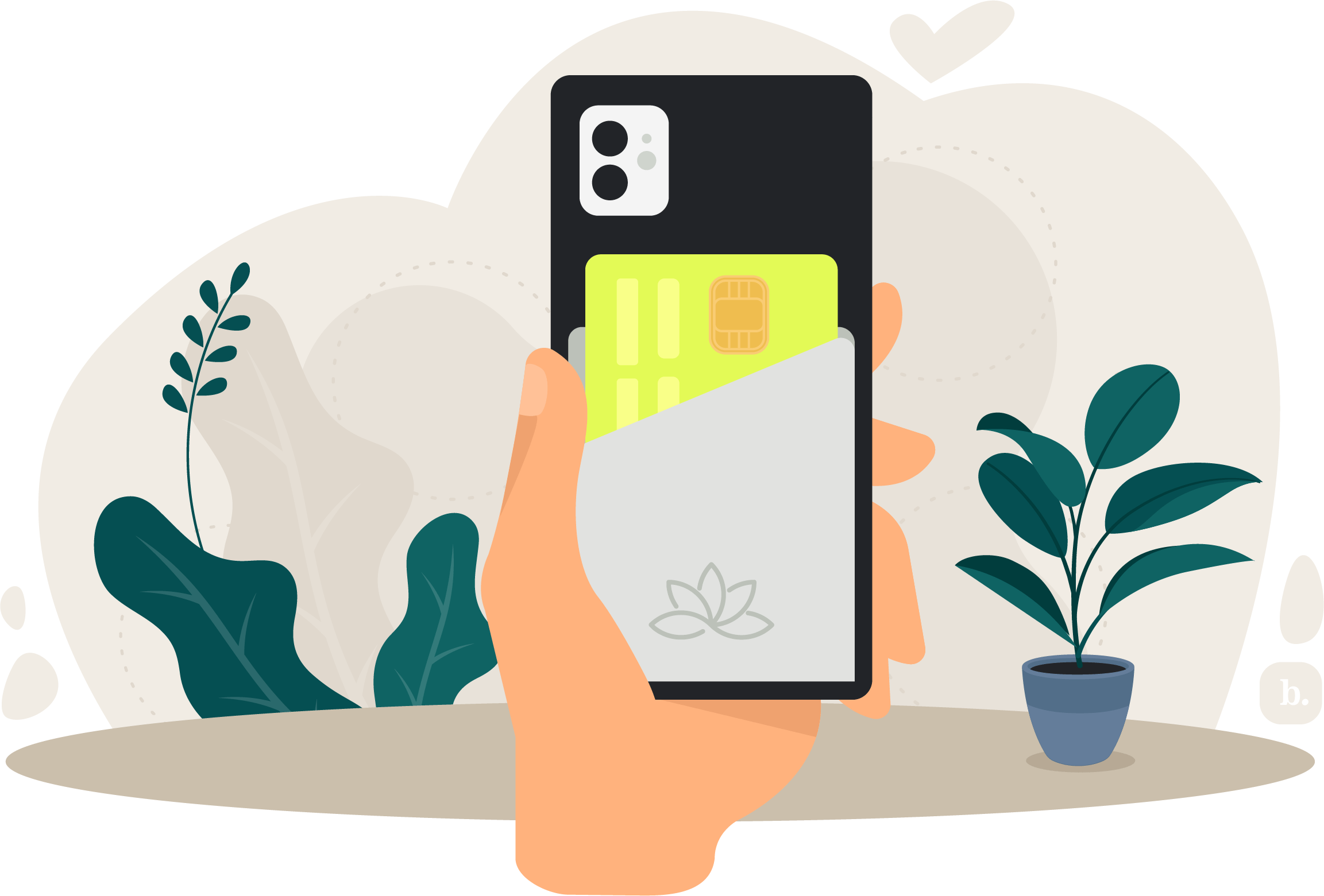 graphic of a smartphone cardholder