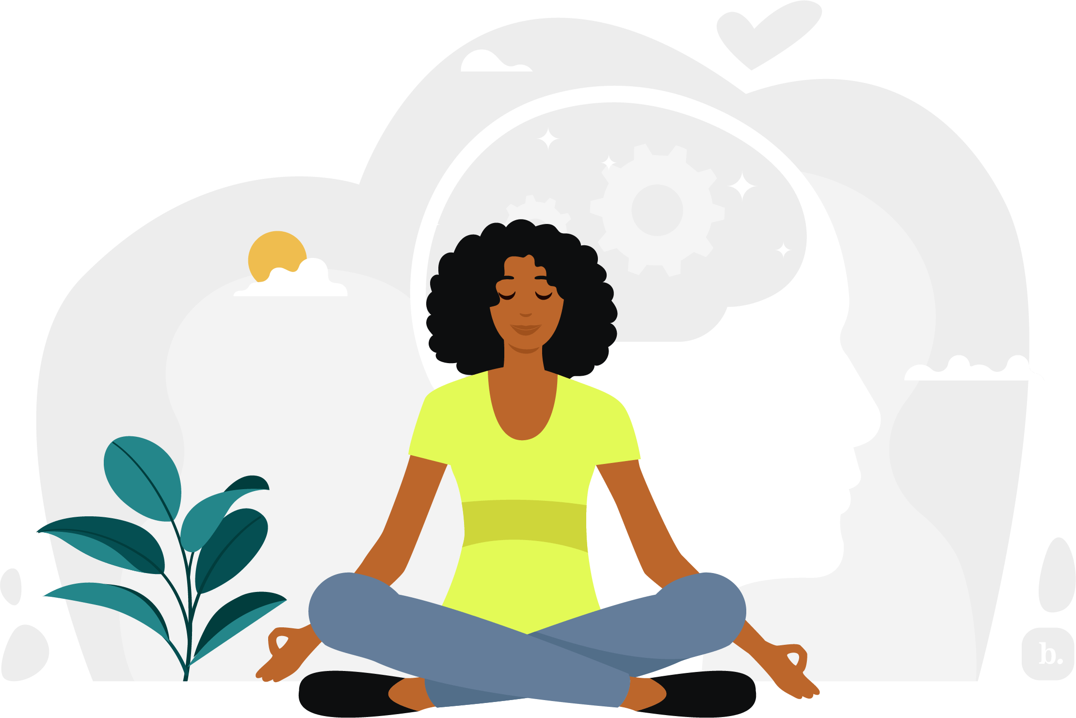 graphic of a person meditating