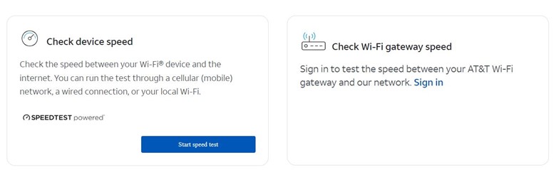 AT&T website tools