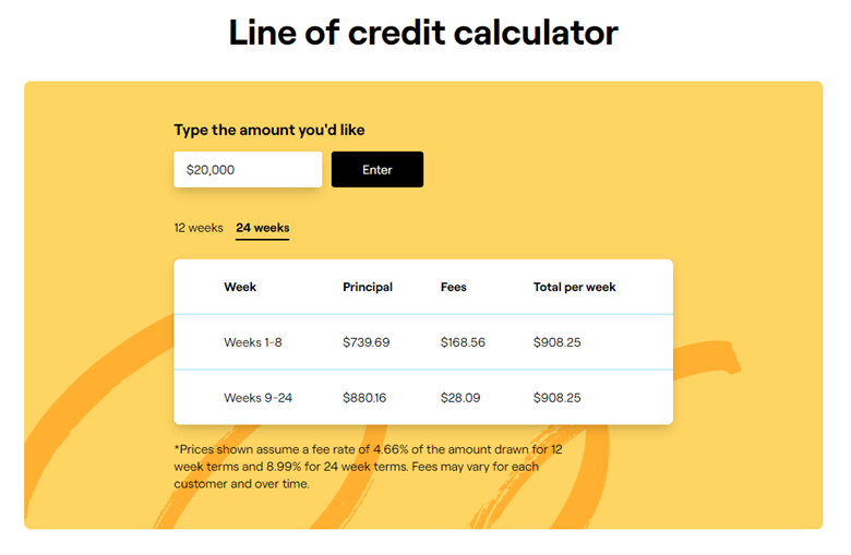 Fundbox online calculator
