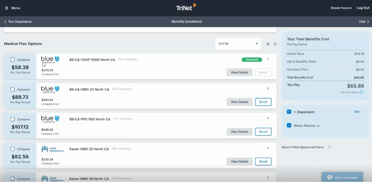 Trinet benefits enrollment