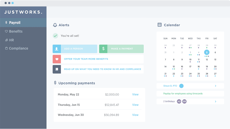 Justworks PEO platform