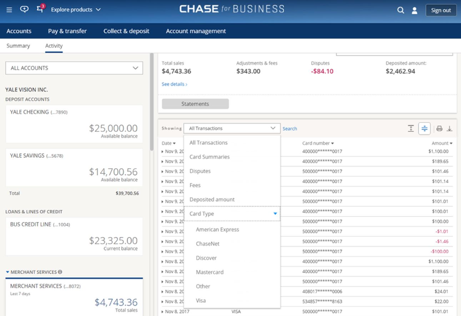 Chase Card Terminal, Chase for Business