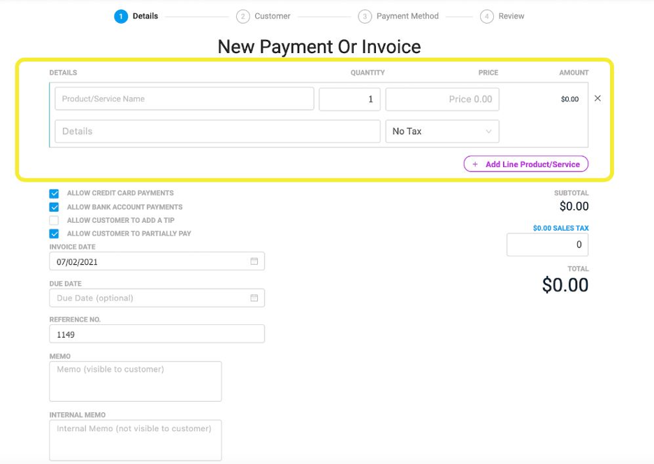 Stax invoices