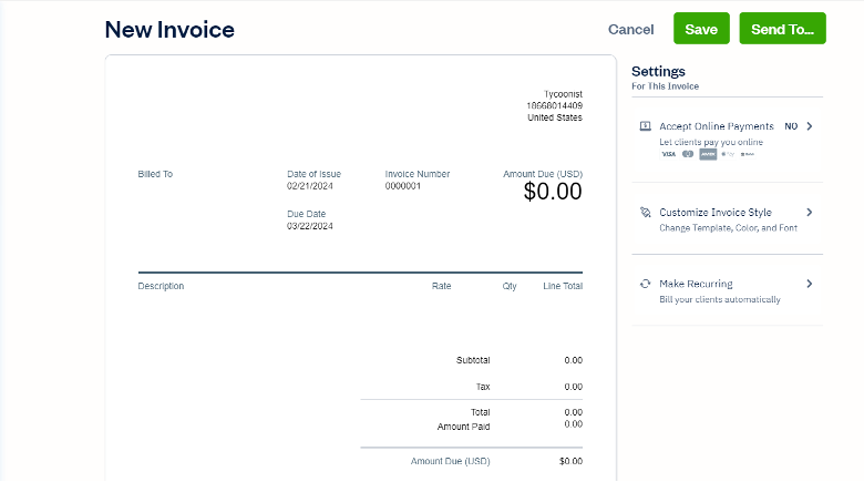 Freshbooks invoicing tool