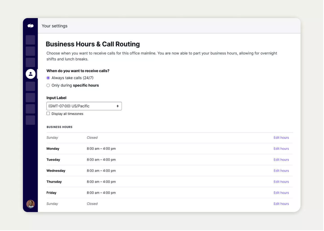 Dialpad call routing