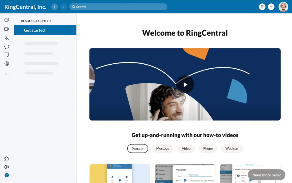 RingCentral self-help tools