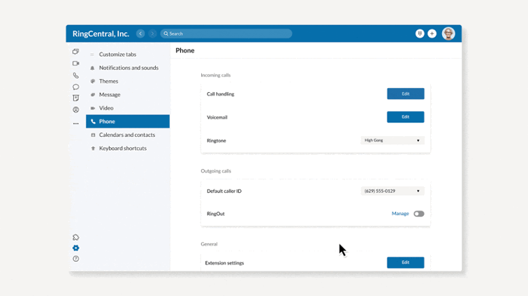 RingCentral call flows