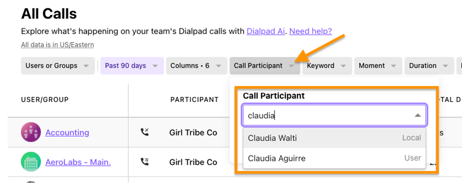 Dialpad call data