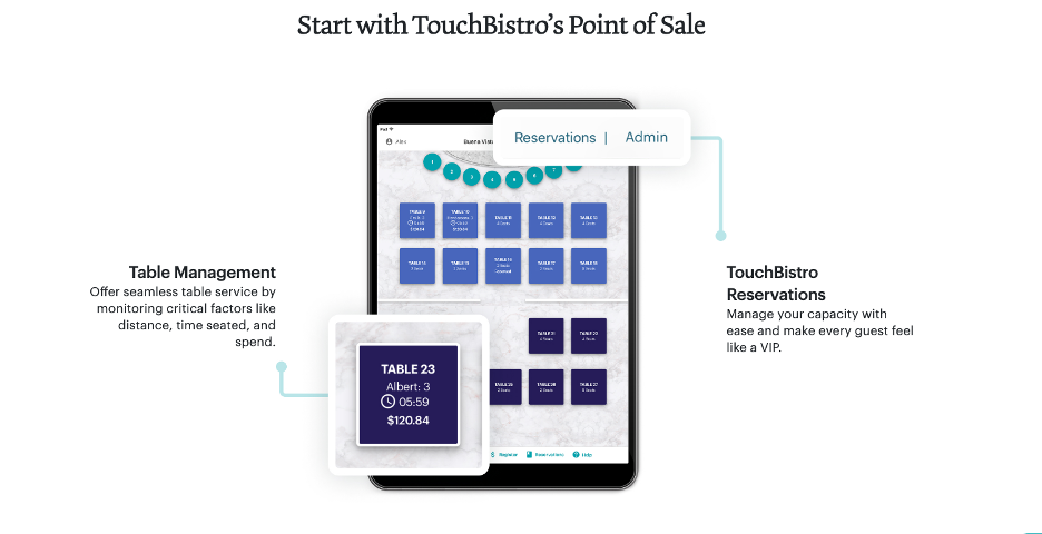 TouchBistro table management features