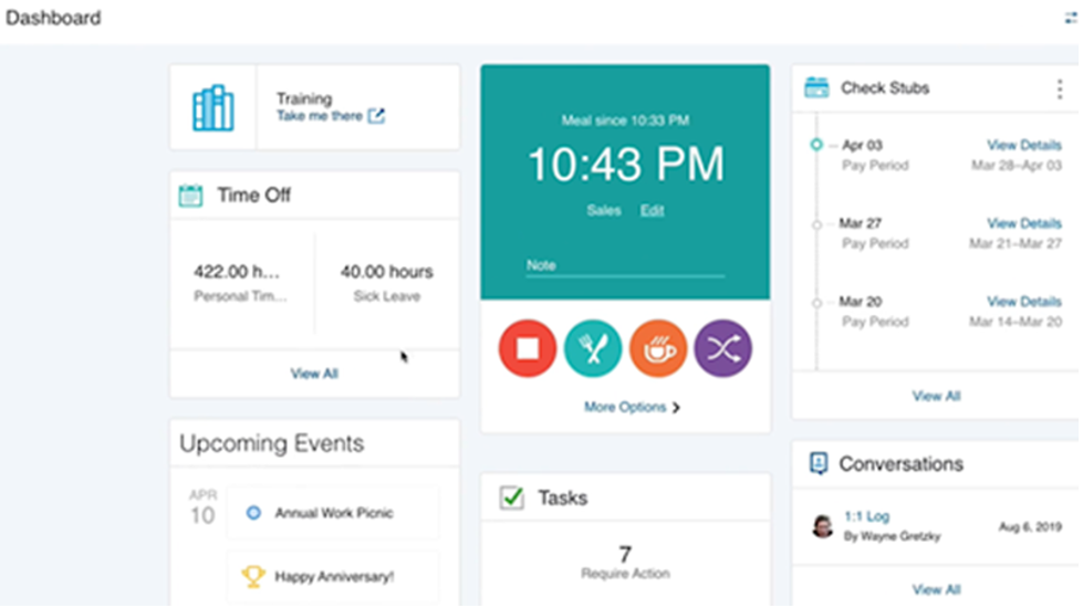 Paychex Flex dashboard information