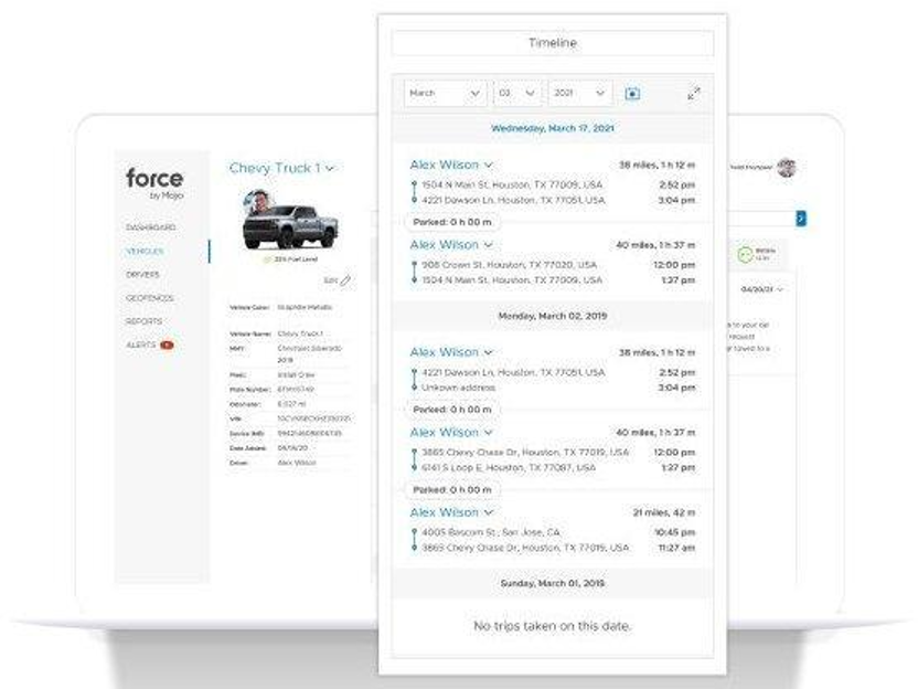 Force by Mojio user interface