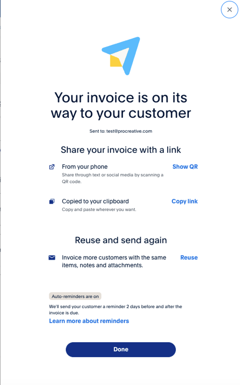 Paypal sent invoice