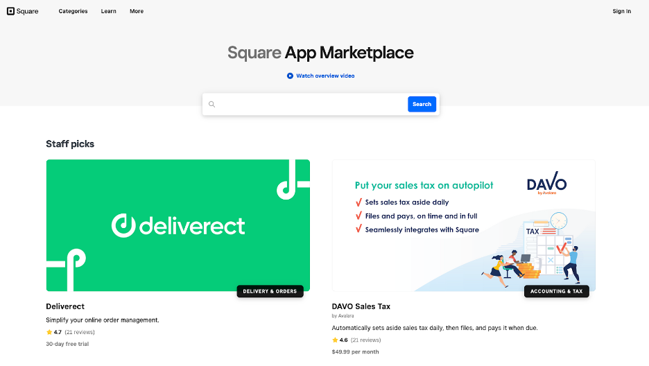 Square app marketplace