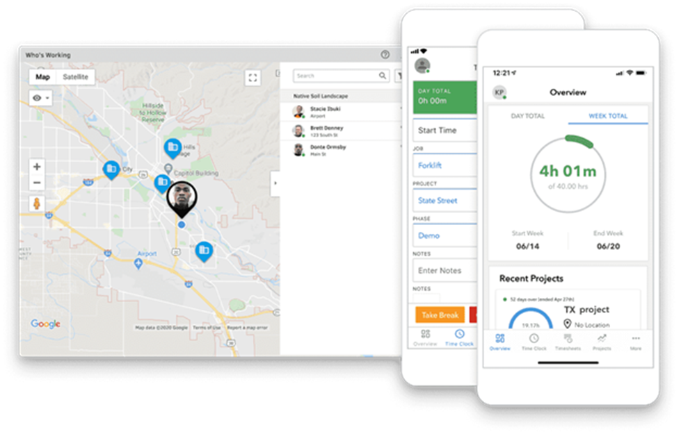 QuickBooks Time time tracker screens