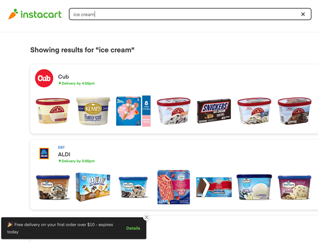 Instacart email sign up