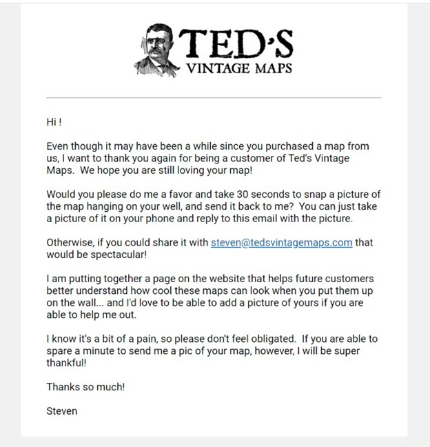 Ted's Vintage Art letter