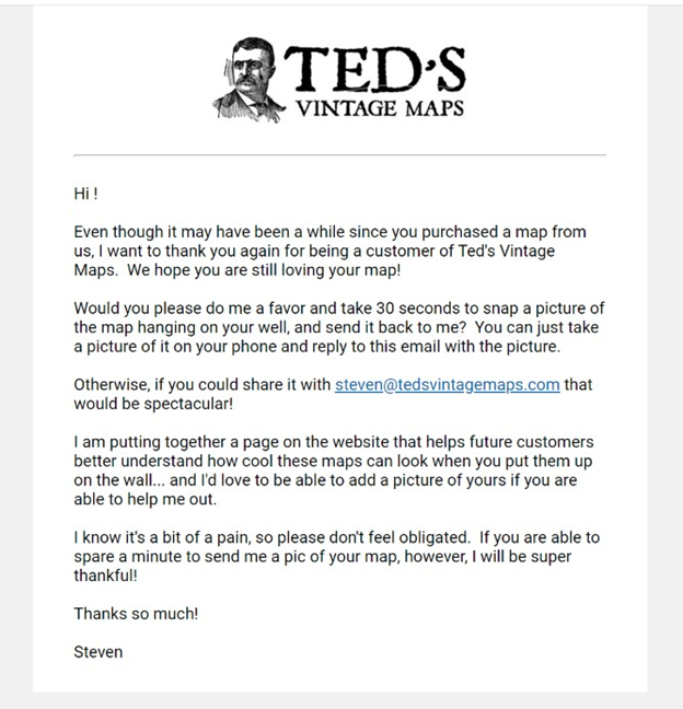 Lettre d'art vintage de Ted