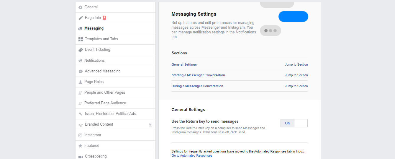 where is settings on facebook messenger