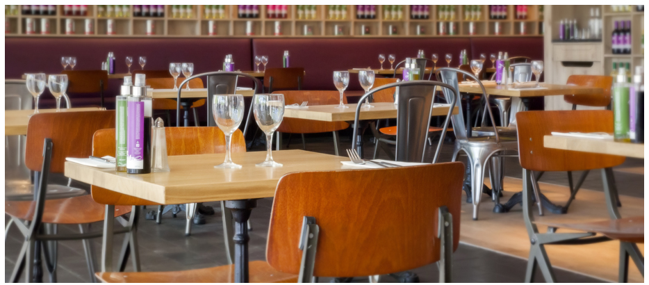 Empty restaurant tables