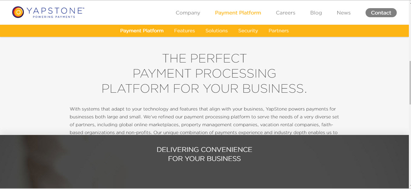 Yapstone homepage screenshot
