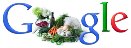 Google Logo with Food