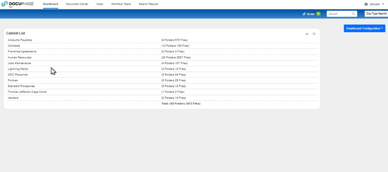 DocuPhase dashboard