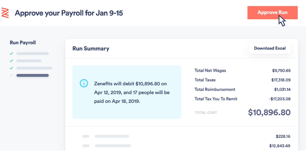 Zenefits financial calculations