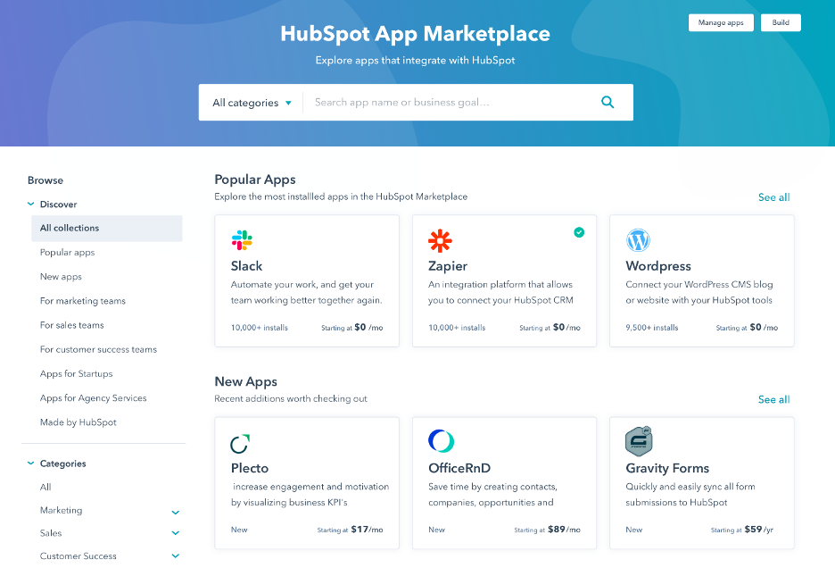 Hubspot App Marketplace