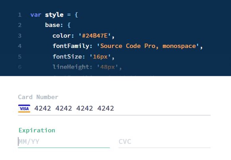 Stripe coding payment screen