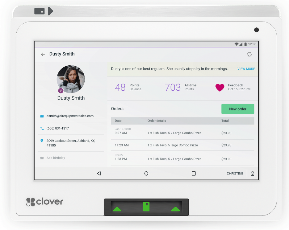 Clover customer-management interface