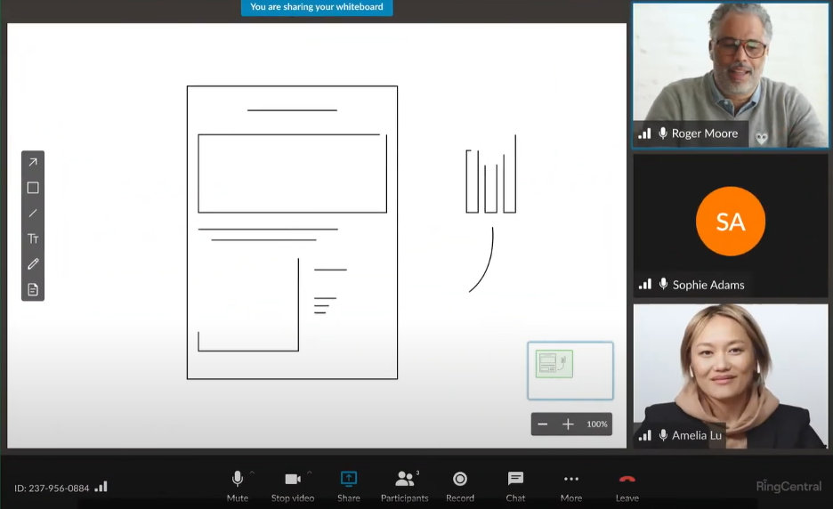 RingCentral whiteboard feature