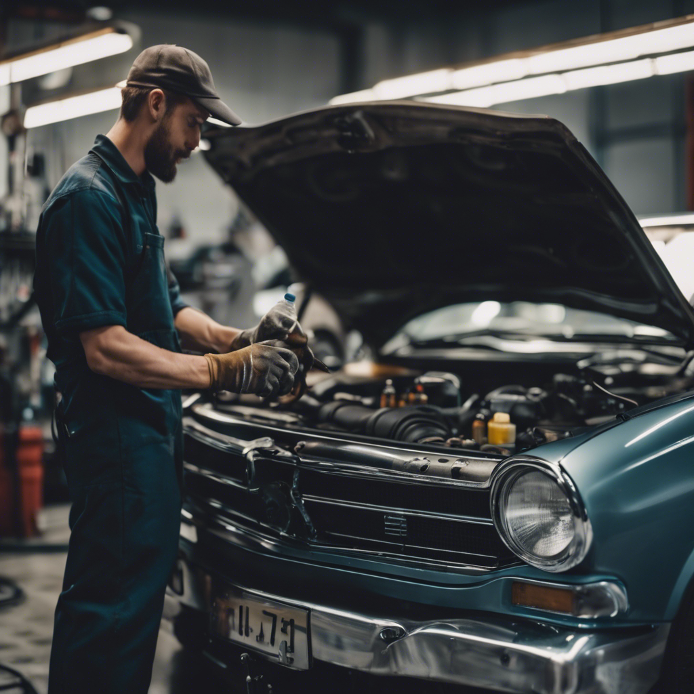 mechanic working on a car in a garage