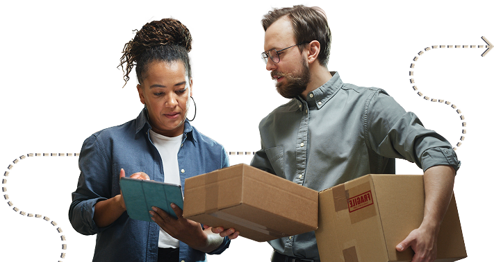 business people with arrow background